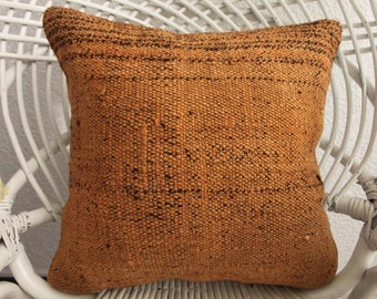 Overdye Kilim Pillow Turkish Kilim Pillow 16x16 Decorative Kilim Pillow Throw Pillow Bed Pillow 1426