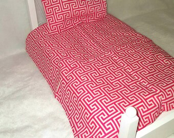 18 inch Girl Doll Bright Pink Modern Look Sheet Set
