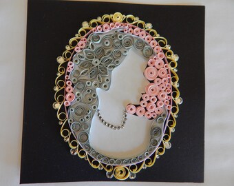 Handmade Cameo Quilled Card