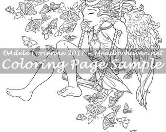 Art of Meadowhaven Fantasy Coloring Page Download: "Happy Days"