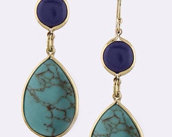 Lapis and Turquoise Earrings