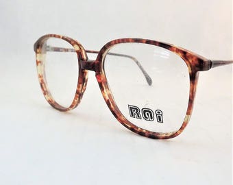 Big Preppy Glasses, Amber Brown Tortoise Shell Eyeglasses, Vintage 1980s Glasses, Womens Eyewear, Brown Glasses, New Old Stock Frames