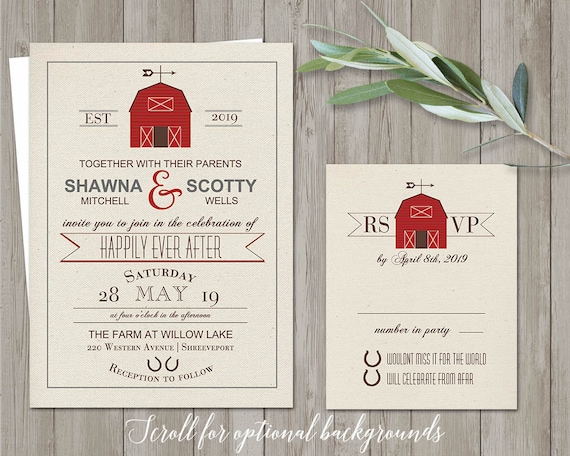 barn wedding invitation templates download photoshop