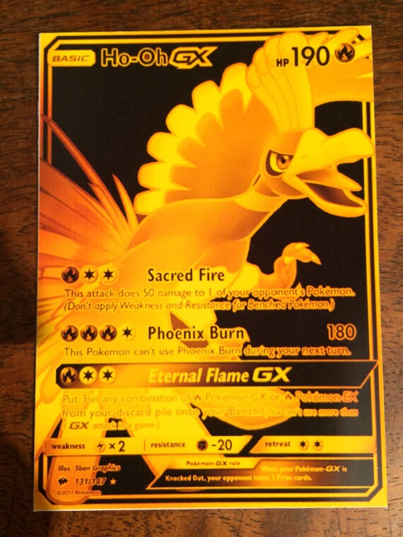 Ho oh gx pokemon luxury card orica custom card gold rare