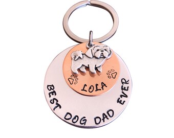 Personalized Dog Dad Keychain, Dog Dad Jewelry, Dog Dad Gift, Father's Day Gift for Dog Dad, Father's Day Keychain