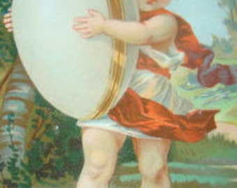 SALE Victorian Scrap (Child with an Egg) # 1