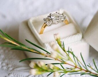 Velvet Ring Box in Ivory , Gifts for Bridesmaids, Gifts for the Bride to Be or Wedding Gift