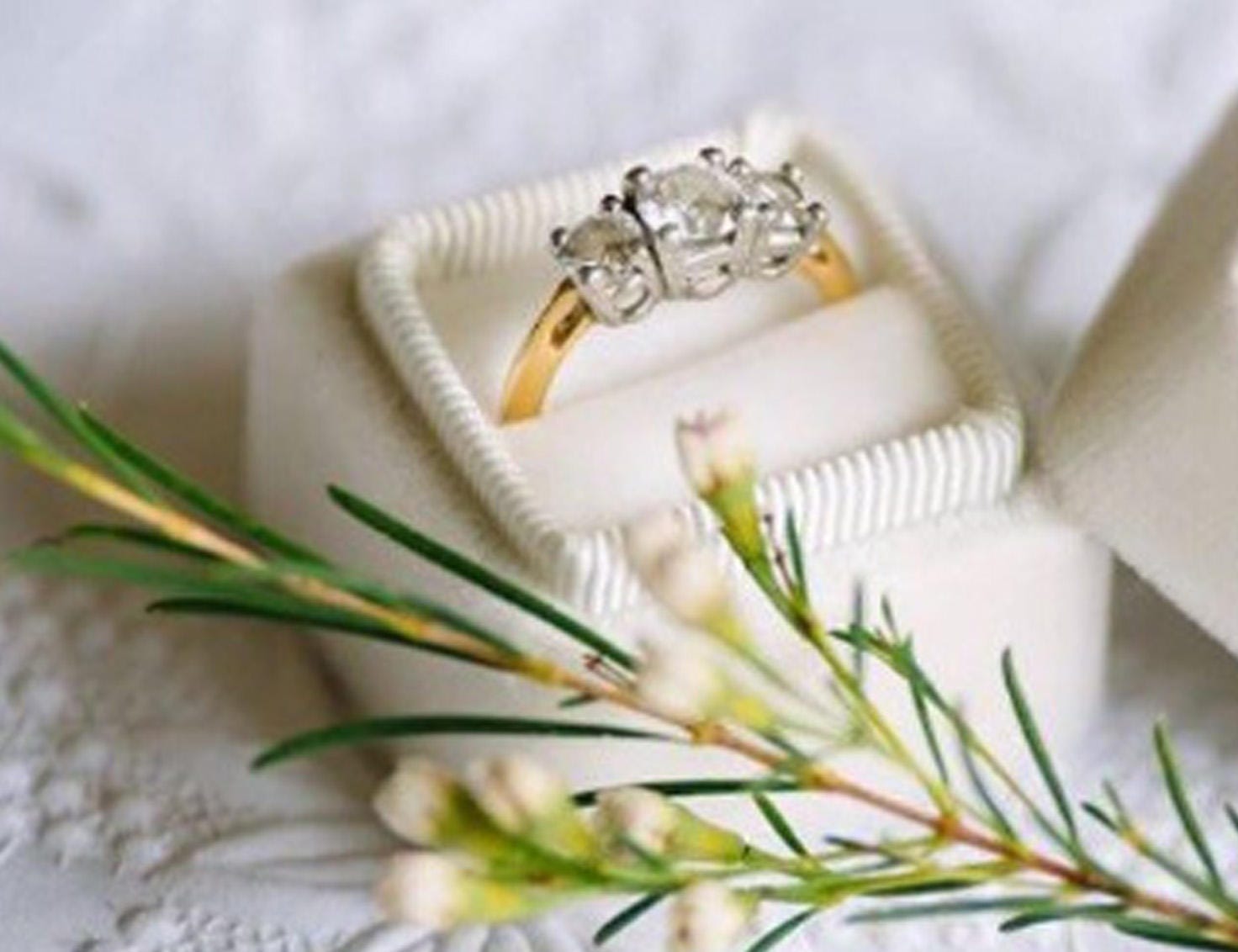 Velvet Ring Box in Ivory , Gifts for Bridesmaids, Gifts for the Bride to Be or Wedding Gift