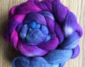 100% Corriedale hand painted top for spinning