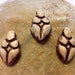 Porcelain Goddess Beads Brown Underglaze Set of 3