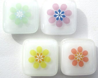 Funky flowers fridge magnets, magnetic pin set, refrigerator magnet, memo board magnet, home office supplies, retirement gifts