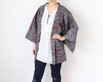 Japanese traditional kimono, haori, kimono jacket, authentic kimono, haori jacket, kimono top, Japanese clothing, kimono sleeve /2142