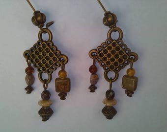Pearls and Bohemian earrings