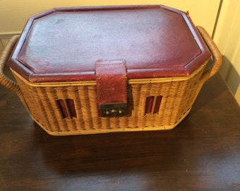 Vintage Wicker Sewing Basket