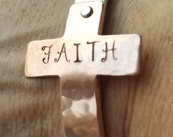 Copper Cross FAITH bracelet