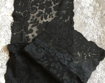 Victorian Mourning Veil Vintage BLACK Beautiful Net Lace VEIL. Exquisite LACE Veil for Mourning or Other Dressy Occasions