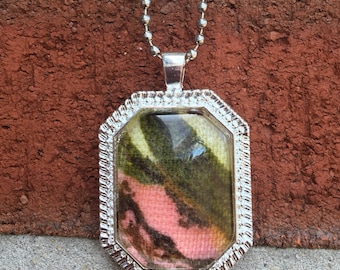 Vintage Fabric Pendant Necklace