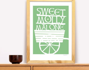 Molly Mallone Modern Irish Trad Poster