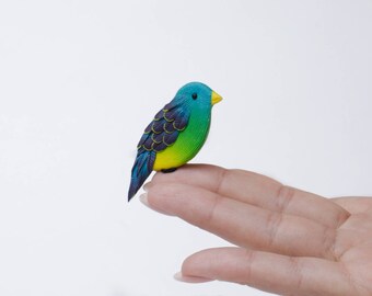 Tropical brooch pin bird Paradise bird brooch Blue bird pin Handmade bird jewellery Bird badge Animal brooch Pin up brooch Pin-up jewelry