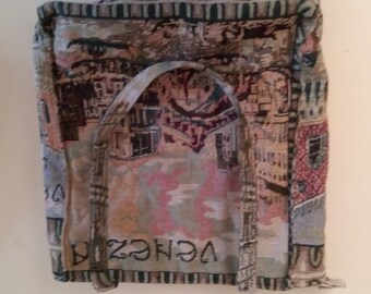 Vintage jacquard fabric bag