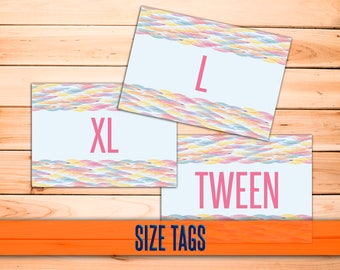 Feather SIZE Cards - Size Tags - Size Cards - Business - Marketing - Hanger Tags - Pricing Name Cards - Newly Released - Instant Download!