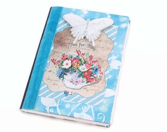 Mini Journal, Small Journal, Floral , Tea Party, Writing Notebook, Pocket Journal, Password Notebook, Dream, Meditation, Travel