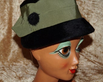 Vintage Hut 40er Kunstfell Atelierhut