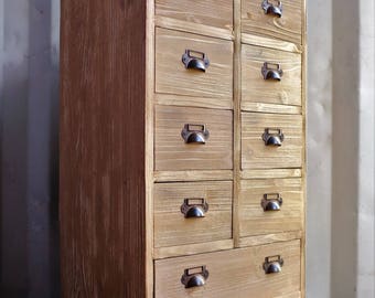 Apothecary Cabinet - Small Chest Drawers - Vintage Style