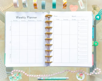 Weekly Planner Happy Planner PRINTABLE Inserts Printable PDF Undated Organizer To Do list Mambi Inserts Made to Fit Erin Condren Planner