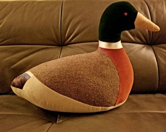 Vintage Mallard Duck Plush Pillow