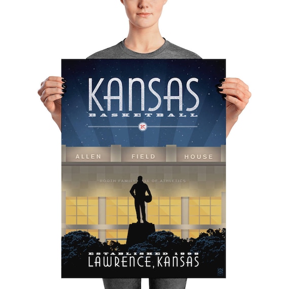 Kansas Basketball Matte Litho Print