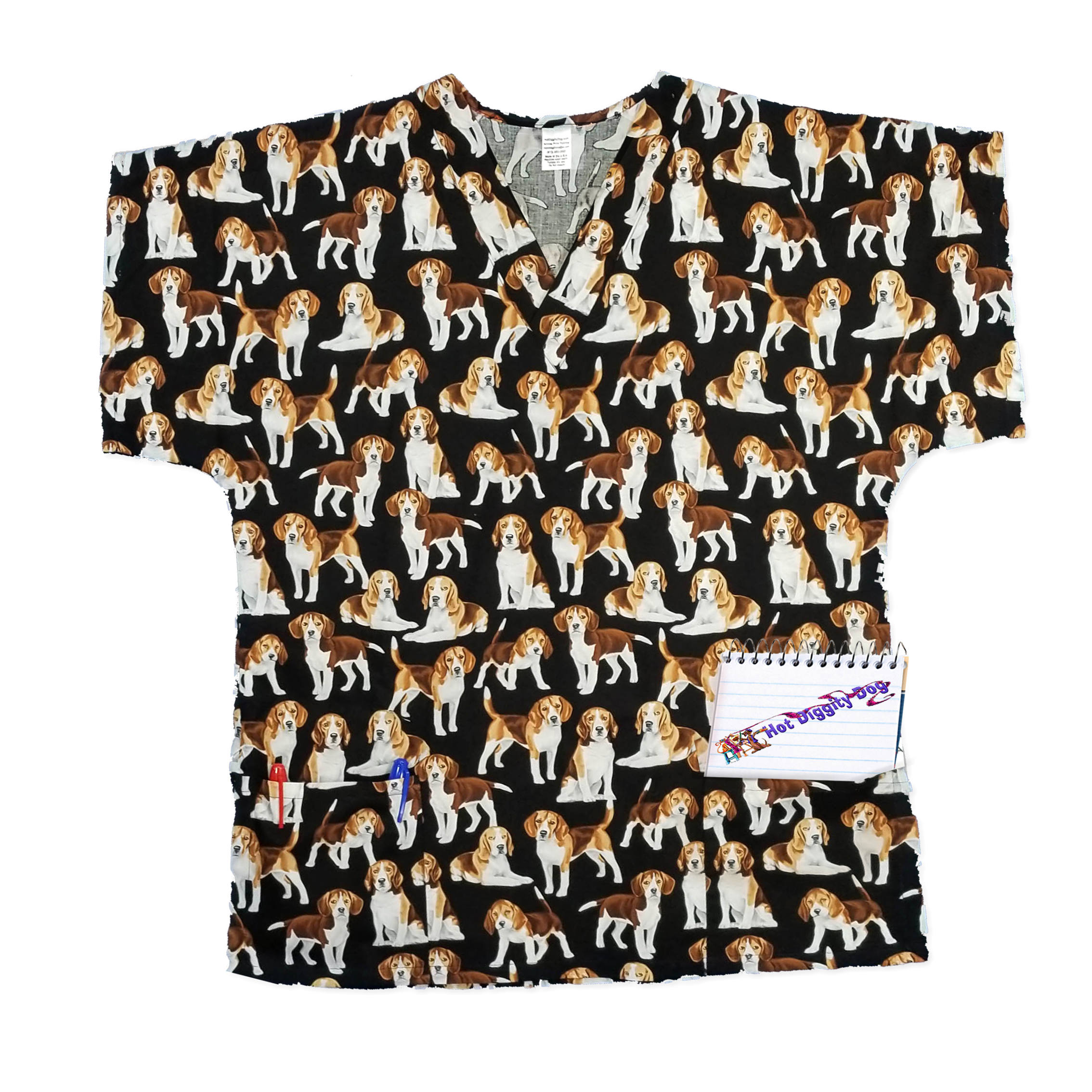 Beagle Dog Scrub Top Women's Scrubs Men's