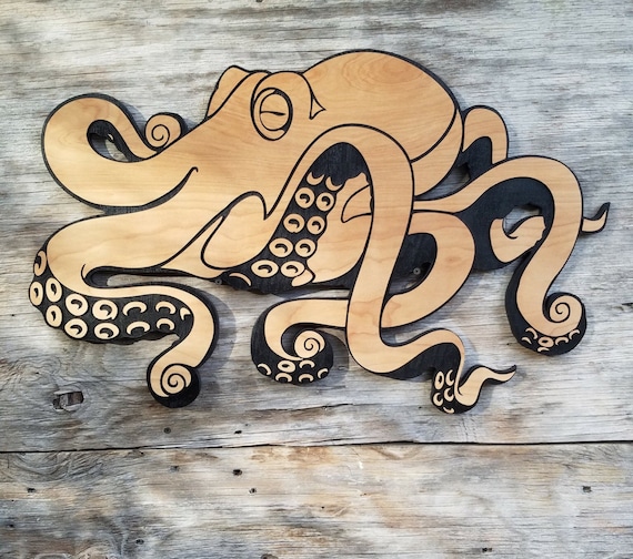 Wooden Octopus Wall Hanging