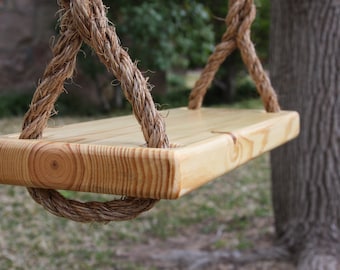Wooden Natural #1 Pine Tree Swing, Double Rope