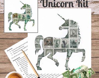 Unicorn Postage Stamp Art Kit