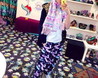 Creepy Cute Jogger Pants, Pastel goth jogger pants, Eyeball Bat jogger pants, Eyeball pants, Eyeball joggers