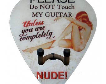 Axetreme Guitar Pick Wall Hanger - String Swing Hanger Incl. - Vintage Pinup Girl "Please Dont Touch"-Music Room Guitar room Made in the USA
