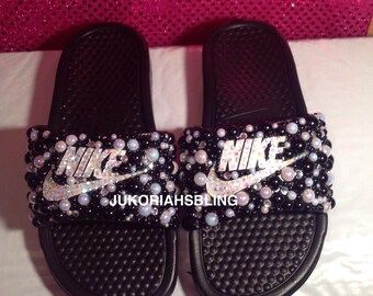 glitter nike sandals