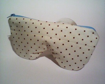Dots pattern fleece-lined glasses case / sunglasses case