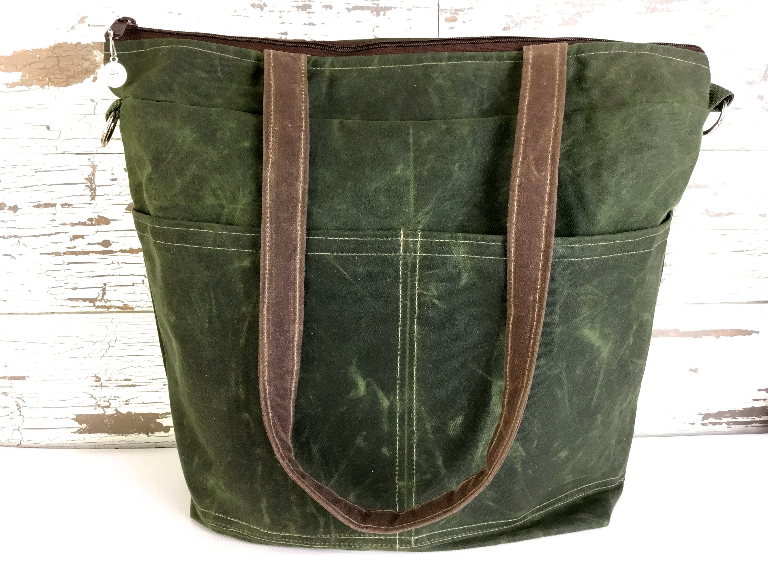 Our Vegan Diaper Bag Waxed Canvas waterproof cross body