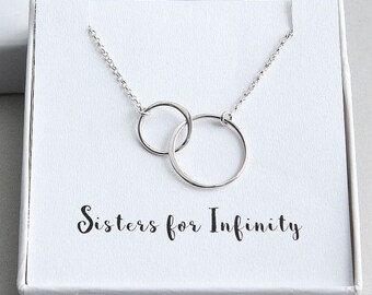 Sister Necklace, Gift for Sister, Sisters Necklace, Birthday Sister Gift, Best Friends Necklace, Two Ring Sisters necklace, Sisters Jewelry