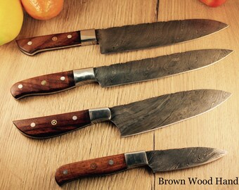 4 Piece Damascus Steel Chef Set