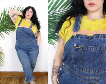 Plus Size Vintage 1990's Denim Overalls Size XL 14 16