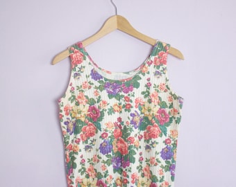 Vintage 1990's Floral Tank Top M/L