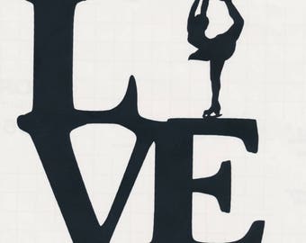 Love Skating Decal: Ice Skating, Car Decal/, Laptop Decal, Phone Decal,Ice Skating Gift