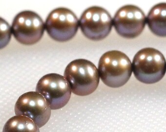 6 mm caramel bronze freshwater potato pearls
