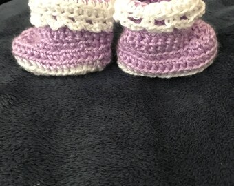 Crochet baby boot booties