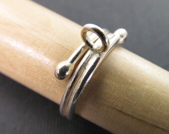 Size 6 Thai Hill Tribe Silver Embellishment Charm Ring Rg08
