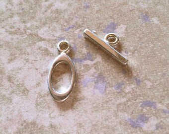 7x14mm Oval Toggle with Bar ~ Sterling Silver Jewelry / Bracelet Clasp / Closure (7mm x 14mm)