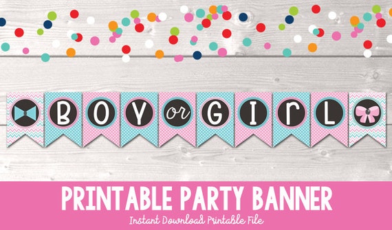 Gender Reveal Printable Banner